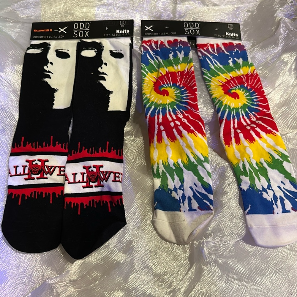 Odd Sox Halloween II and Rainbow socks